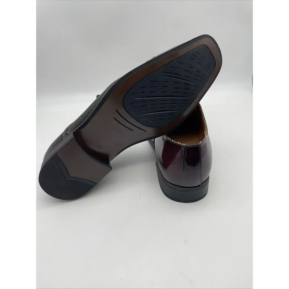 NWOB Men's GIORGIO‎ VENTURI Burgundy Oxford Dress Shoes Cap Toe Size 9.5 NEW